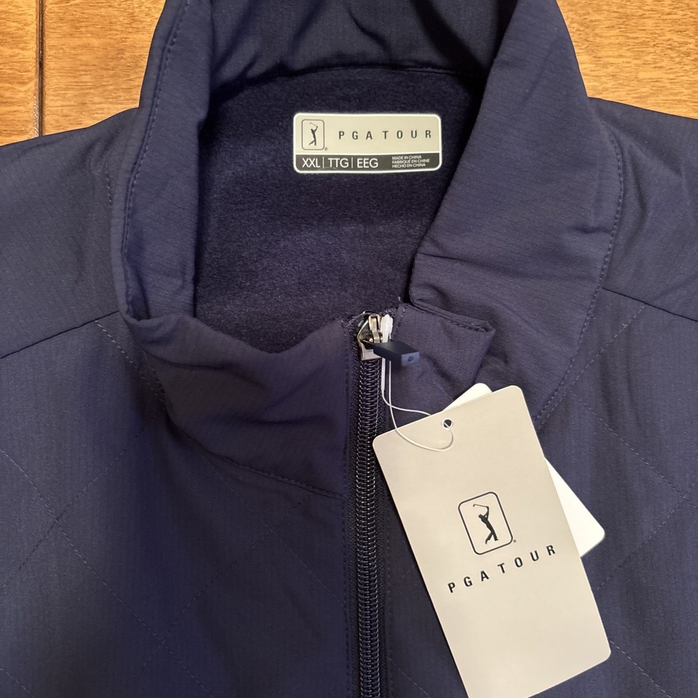 PGA TOUR Women's Golf Jacket Quilted Full Zip Sz XXL Blue UPF 50 Performance NEW - Picture 7 of 8
